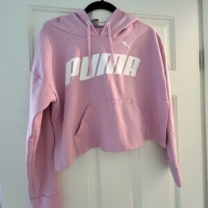 Size XS Pink Puma Crop Hoodie